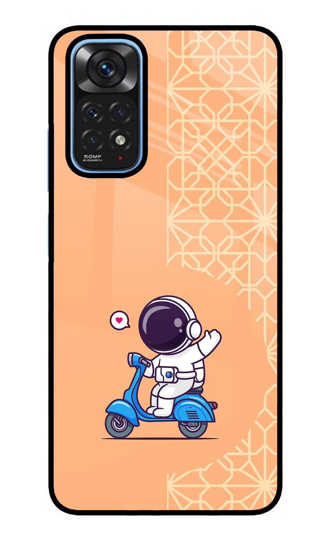 Cute Astronaut Riding Redmi Note 11/11S Glass Case - Cute Astronaut Riding Redmi Note 11/11S Glass Case Cute Astronaut Riding Redmi Note 11/11S Glass Case