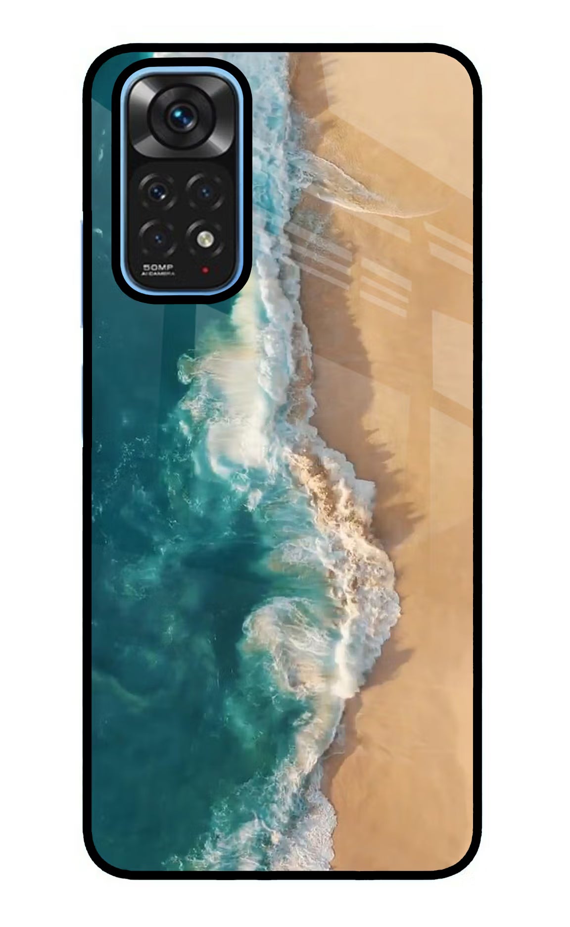 Ocean Beach Redmi Note 11/11S Back Cover - Ocean Beach Redmi Note 11/11S Glass Case Back Cover by Casekaro Ocean Beach Redmi Note 11/11S Glass Case Back Cover by Casekaro