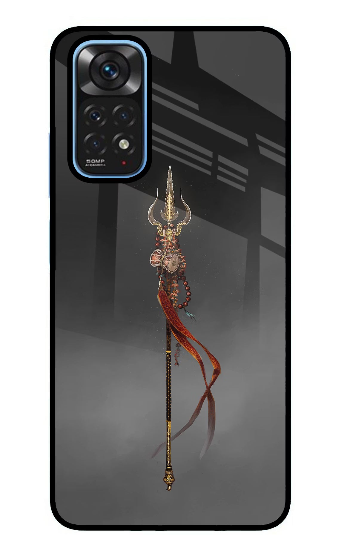 Shiv Trishul Redmi Note 11/11S Back Cover - Shiv Trishul Redmi Note 11/11S Glass Case Back Cover by Casekaro Shiv Trishul Redmi Note 11/11S Glass Case Back Cover by Casekaro