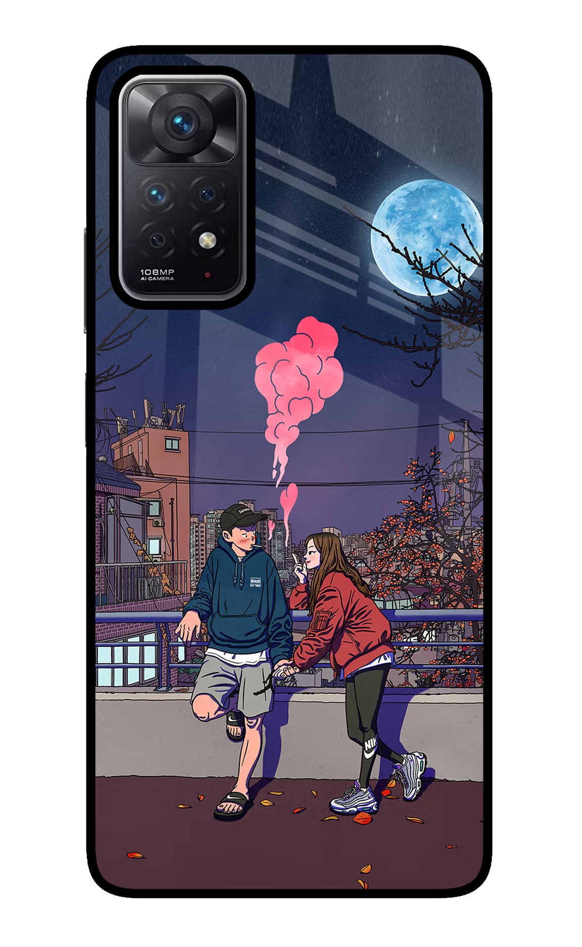 Chilling Couple Redmi Note 11 Pro Back Cover - Chilling Couple Redmi Note 11 Pro Glass Case Back Cover by Casekaro Chilling Couple Redmi Note 11 Pro Glass Case Back Cover by Casekaro