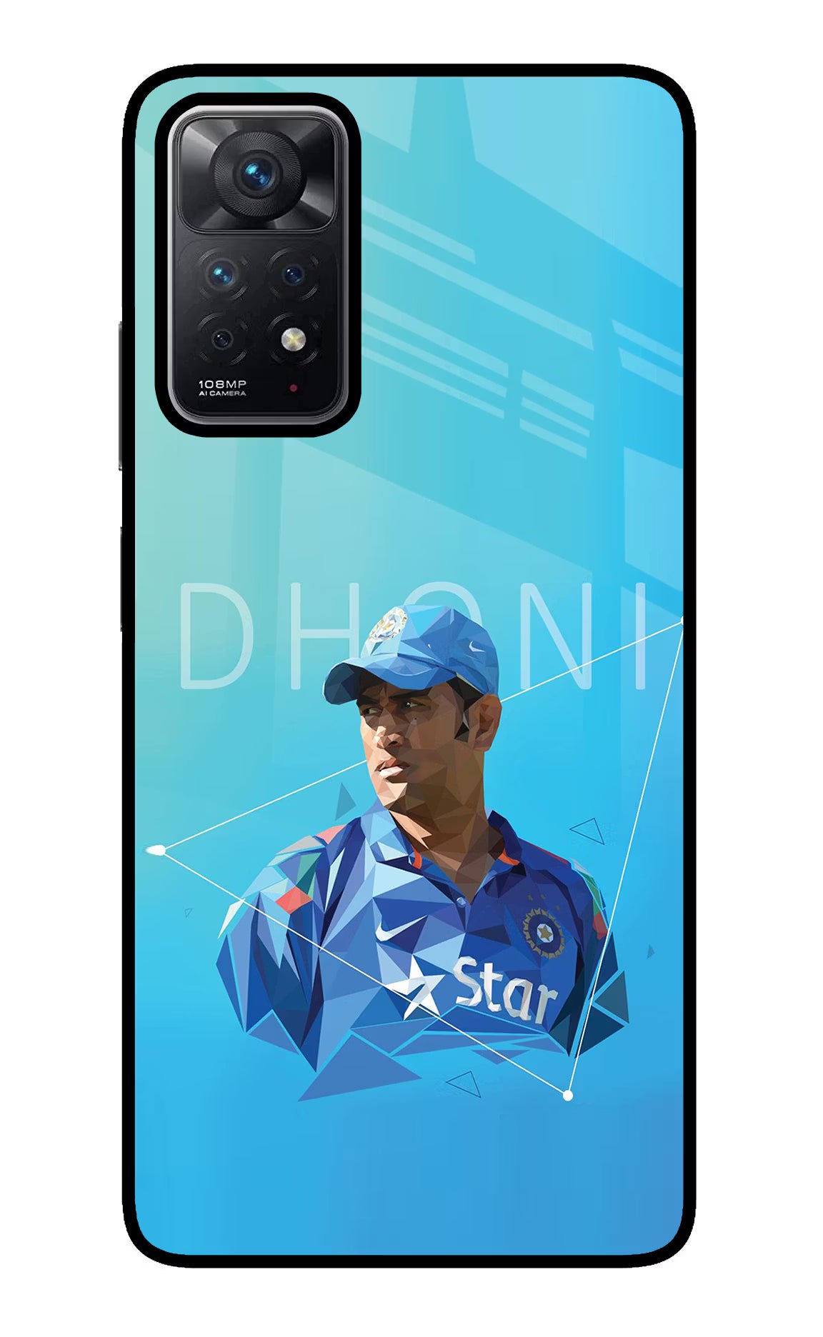 Dhoni Artwork Redmi Note 11 Pro Back Cover - Dhoni Artwork Redmi Note 11 Pro Glass Case Back Cover by Casekaro Dhoni Artwork Redmi Note 11 Pro Glass Case Back Cover by Casekaro