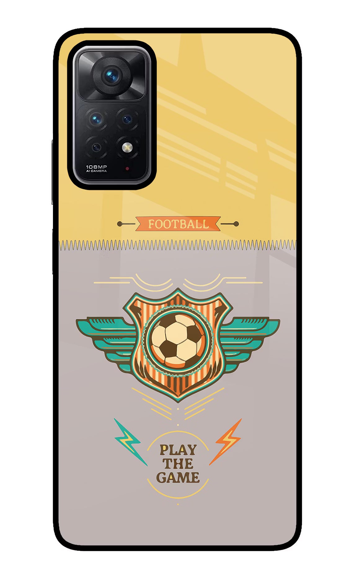 Football Redmi Note 11 Pro Back Cover - Football Redmi Note 11 Pro Glass Case Back Cover by Casekaro Football Redmi Note 11 Pro Glass Case Back Cover by Casekaro