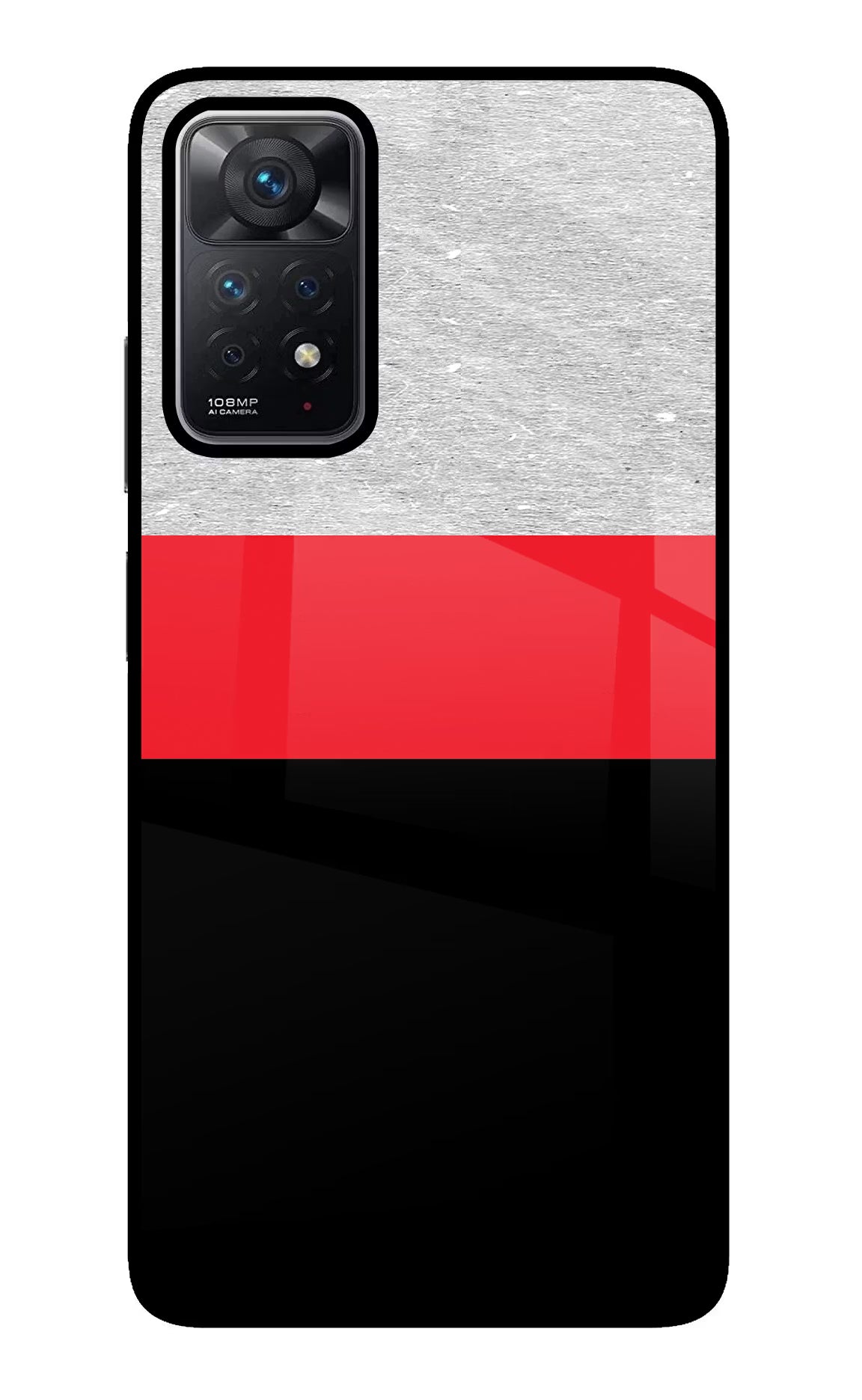 Tri Color Pattern Redmi Note 11 Pro Back Cover - Tri Color Pattern Redmi Note 11 Pro Glass Case Back Cover by Casekaro Tri Color Pattern Redmi Note 11 Pro Glass Case Back Cover by Casekaro