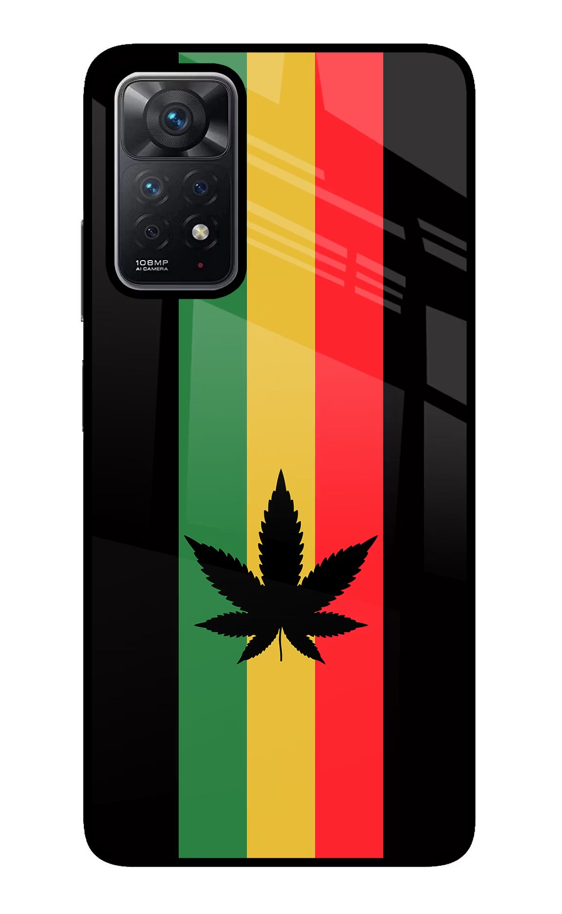 Weed Flag Redmi Note 11 Pro Back Cover - Weed Flag Redmi Note 11 Pro Glass Case Back Cover by Casekaro Weed Flag Redmi Note 11 Pro Glass Case Back Cover by Casekaro