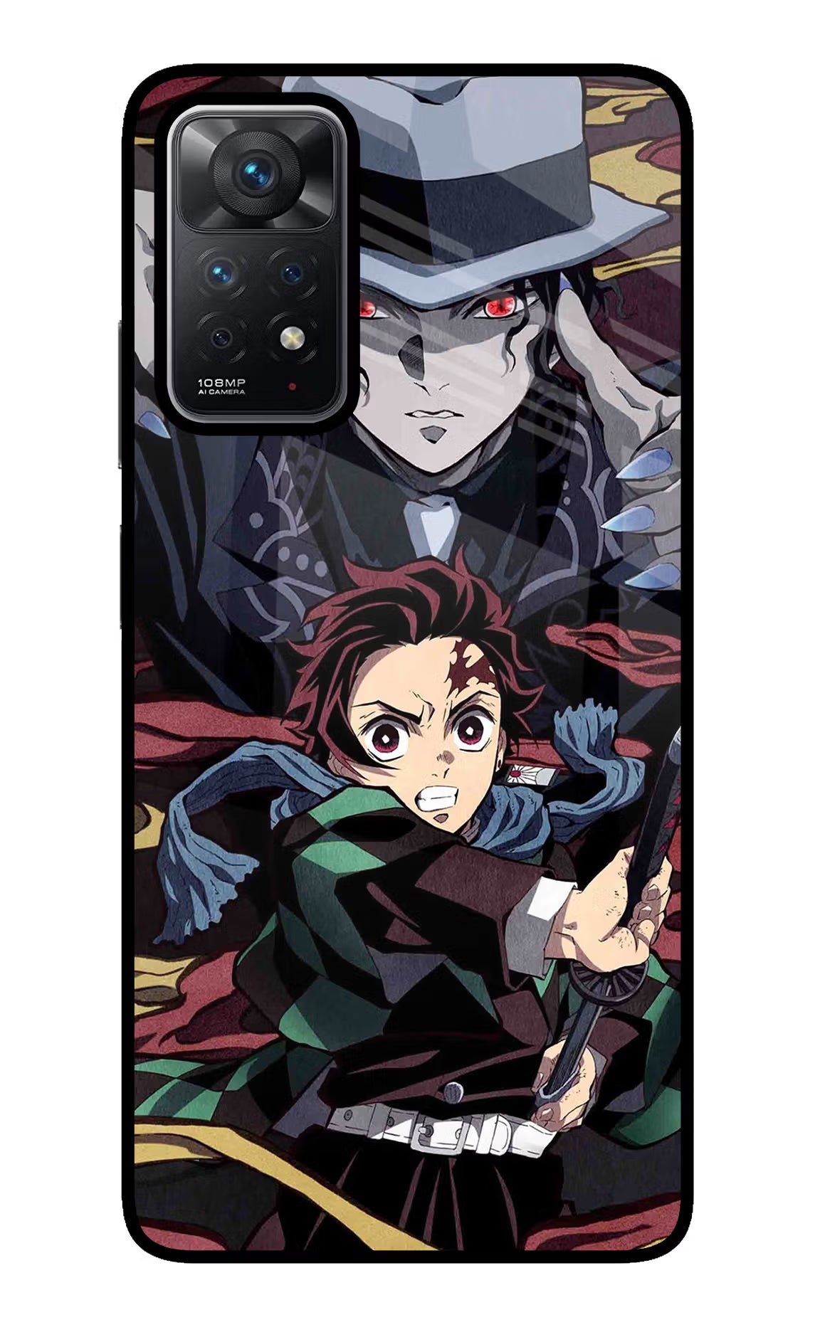Demon Slayer Redmi Note 11 Pro Back Cover - Demon Slayer Redmi Note 11 Pro Glass Case Back Cover by Casekaro Demon Slayer Redmi Note 11 Pro Glass Case Back Cover by Casekaro