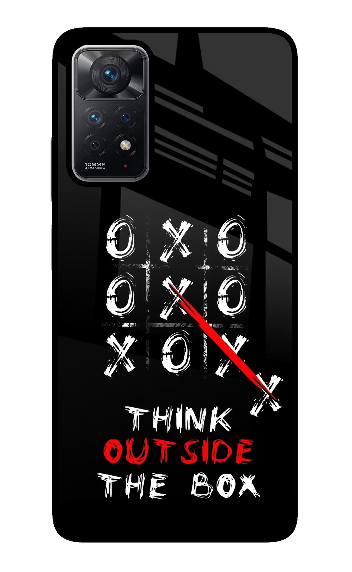 Think out of the BOX Redmi Note 11 Pro Back Cover - Think out of the BOX Redmi Note 11 Pro Glass Case Back Cover by Casekaro Think out of the BOX Redmi Note 11 Pro Glass Case Back Cover by Casekaro