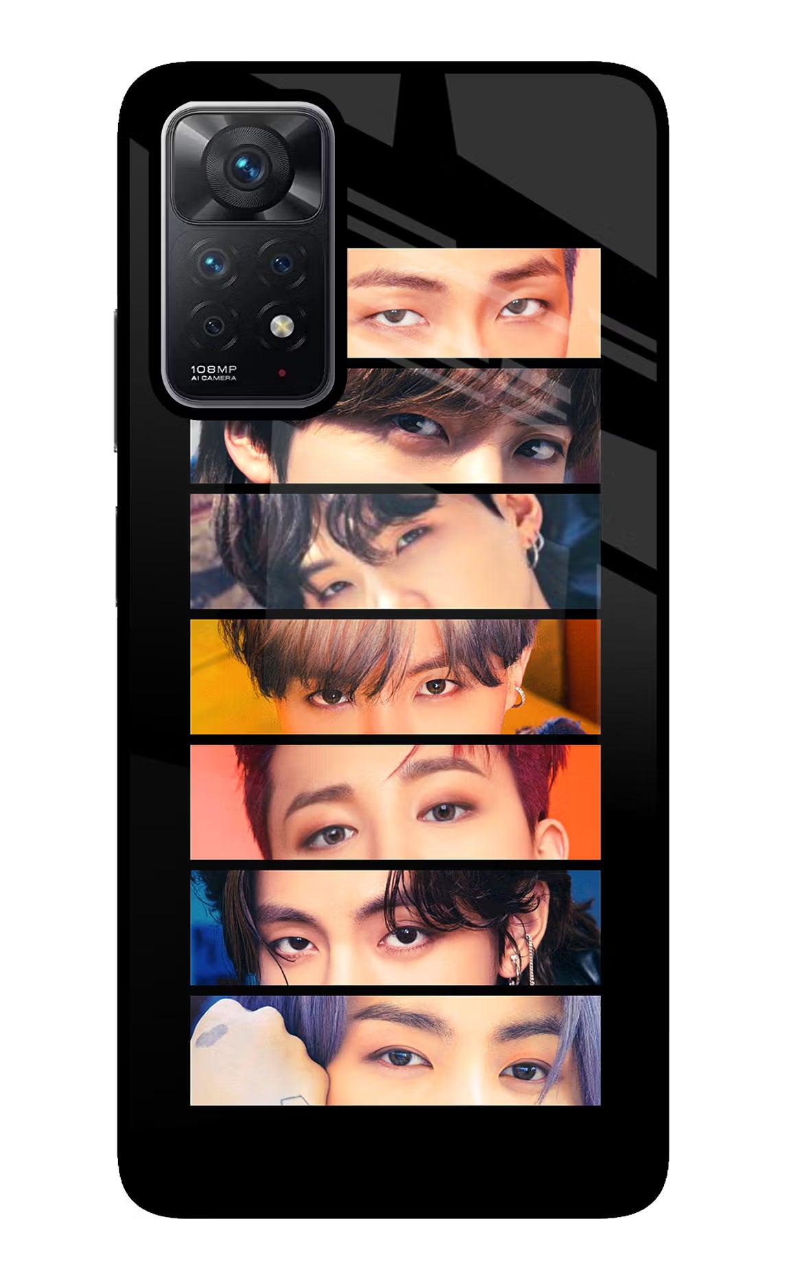 BTS Eyes Redmi Note 11 Pro Back Cover - BTS Eyes Redmi Note 11 Pro Glass Case Back Cover by Casekaro BTS Eyes Redmi Note 11 Pro Glass Case Back Cover by Casekaro