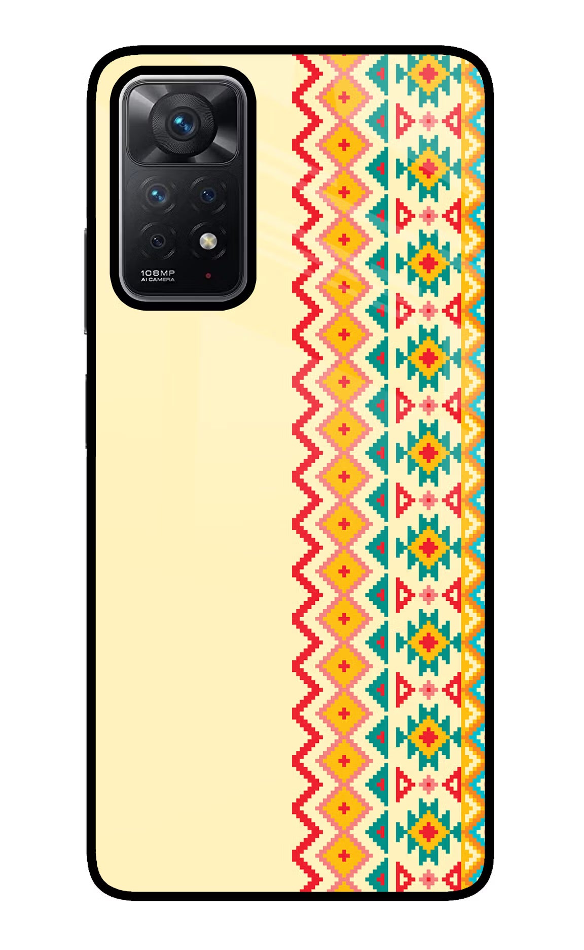 Ethnic Seamless Redmi Note 11 Pro Back Cover - Ethnic Seamless Redmi Note 11 Pro Glass Case Back Cover by Casekaro Ethnic Seamless Redmi Note 11 Pro Glass Case Back Cover by Casekaro