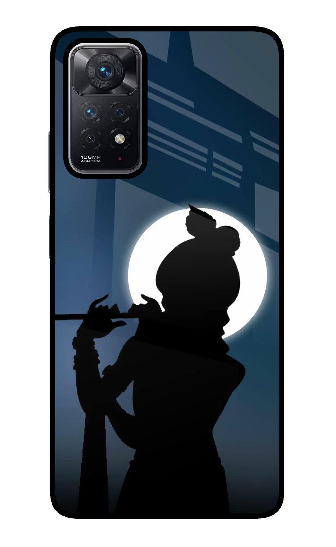 Shri Krishna Silhouette Redmi Note 11 Pro Back Cover - Shri Krishna Silhouette Redmi Note 11 Pro Glass Case Back Cover by Casekaro Shri Krishna Silhouette Redmi Note 11 Pro Glass Case Back Cover by Casekaro