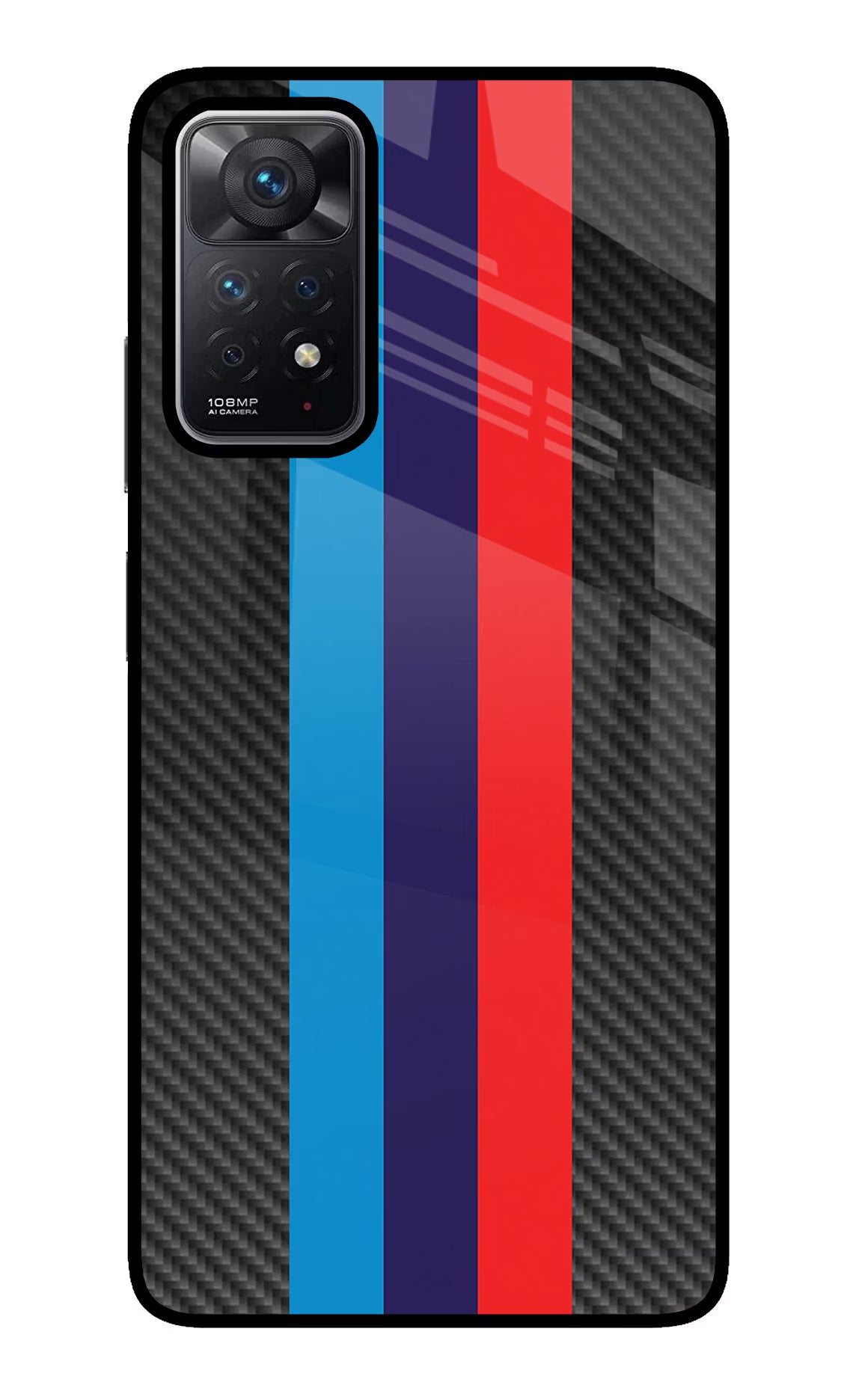 BMW Stripes Pattern Redmi Note 11 Pro Back Cover - BMW Stripes Pattern Redmi Note 11 Pro Glass Case Back Cover by Casekaro BMW Stripes Pattern Redmi Note 11 Pro Glass Case Back Cover by Casekaro