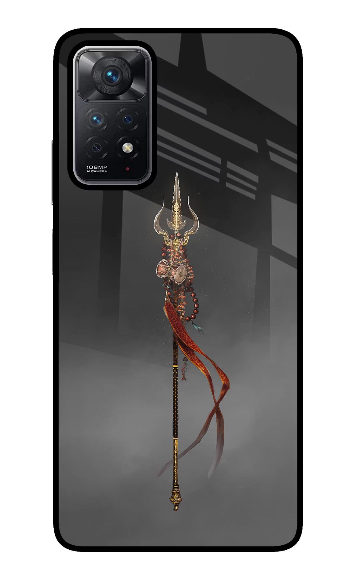 Shiv Trishul Redmi Note 11 Pro Back Cover - Shiv Trishul Redmi Note 11 Pro Glass Case Back Cover by Casekaro Shiv Trishul Redmi Note 11 Pro Glass Case Back Cover by Casekaro