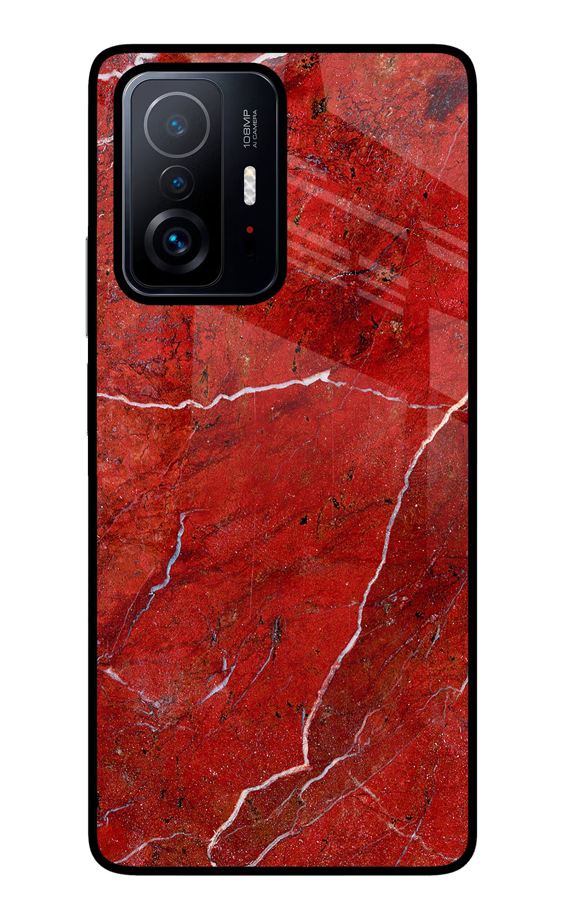 Red Marble Design Mi 11T Pro 5G Back Cover - Red Marble Design Mi 11T Pro 5G Glass Case Back Cover by Casekaro Red Marble Design Mi 11T Pro 5G Glass Case Back Cover by Casekaro