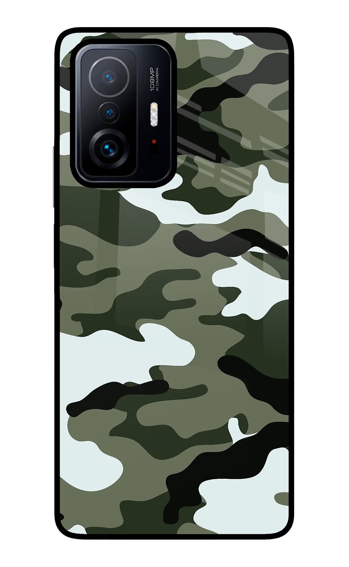 Camouflage Mi 11T Pro 5G Back Cover - Camouflage Mi 11T Pro 5G Glass Case Back Cover by Casekaro Camouflage Mi 11T Pro 5G Glass Case Back Cover by Casekaro