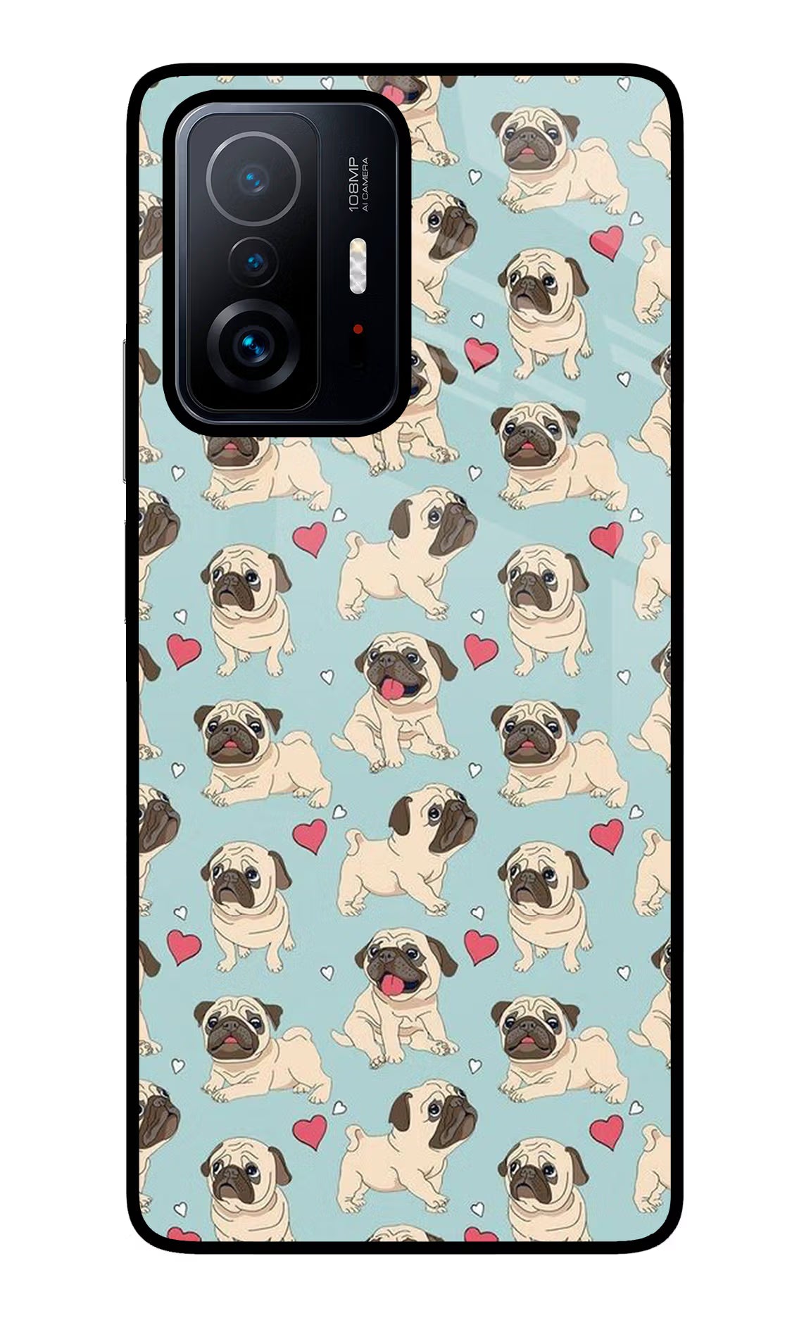 Pug Dog Mi 11T Pro 5G Back Cover - Pug Dog Mi 11T Pro 5G Glass Case Back Cover by Casekaro Pug Dog Mi 11T Pro 5G Glass Case Back Cover by Casekaro