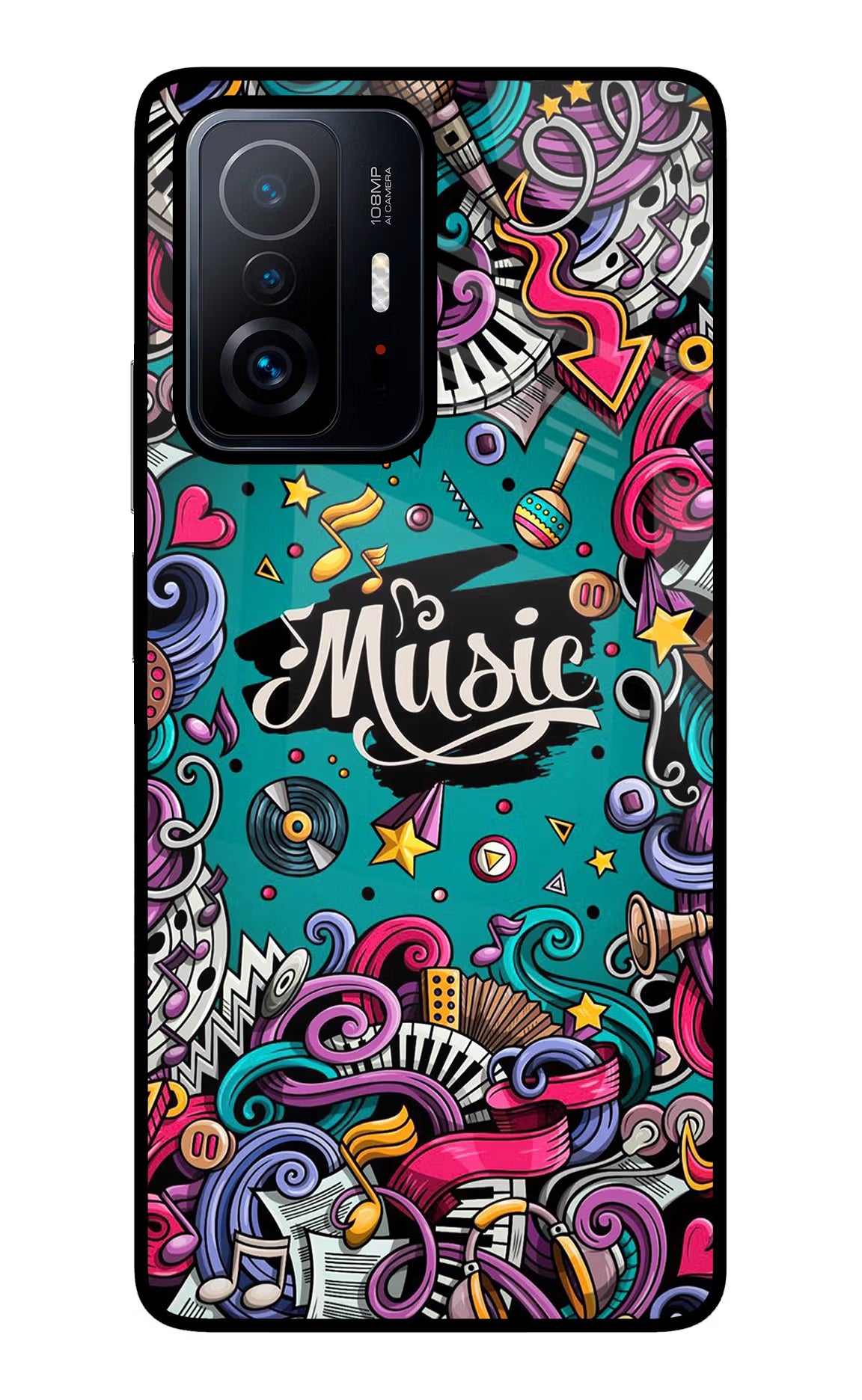 Music Graffiti Mi 11T Pro 5G Glass Case - Music Graffiti Mi 11T Pro 5G Glass Case Music Graffiti Mi 11T Pro 5G Glass Case
