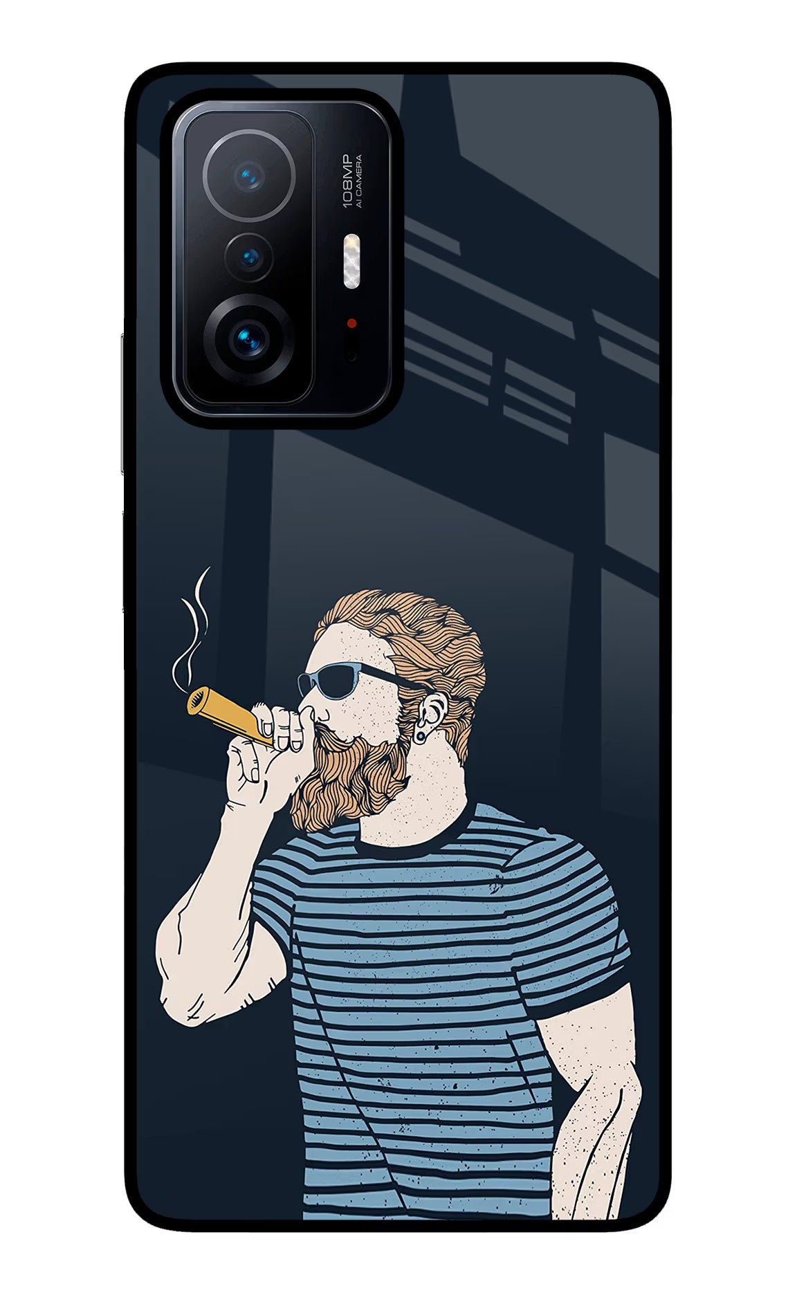 Smoking Mi 11T Pro 5G Back Cover - Smoking Mi 11T Pro 5G Glass Case Back Cover by Casekaro Smoking Mi 11T Pro 5G Glass Case Back Cover by Casekaro