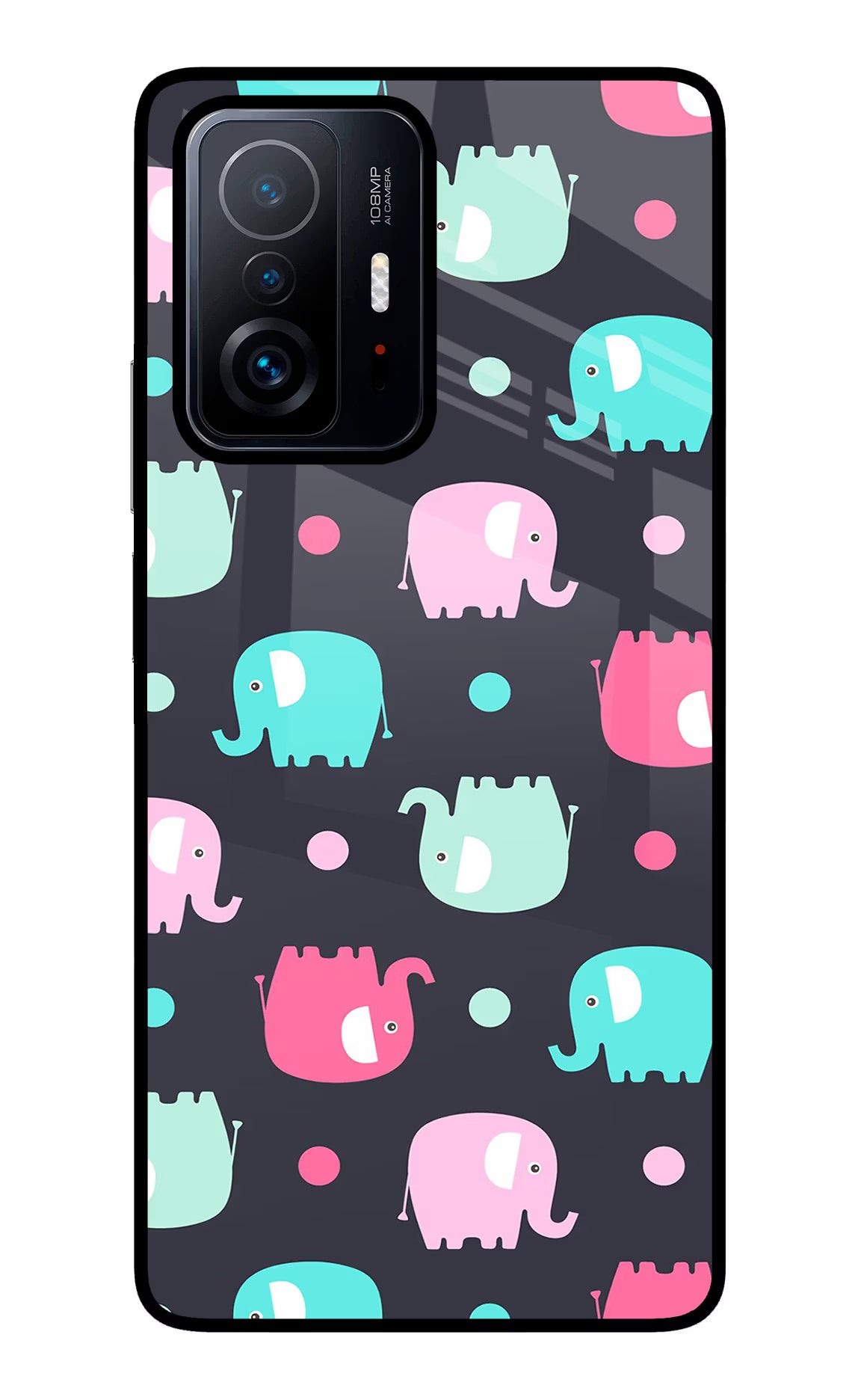 Elephants Mi 11T Pro 5G Back Cover - Elephants Mi 11T Pro 5G Glass Case Back Cover by Casekaro Elephants Mi 11T Pro 5G Glass Case Back Cover by Casekaro