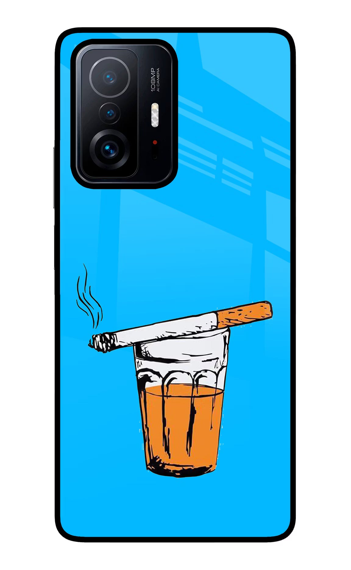 Chai Sutta Mi 11T Pro 5G Back Cover - Chai Sutta Mi 11T Pro 5G Glass Case Back Cover by Casekaro Chai Sutta Mi 11T Pro 5G Glass Case Back Cover by Casekaro