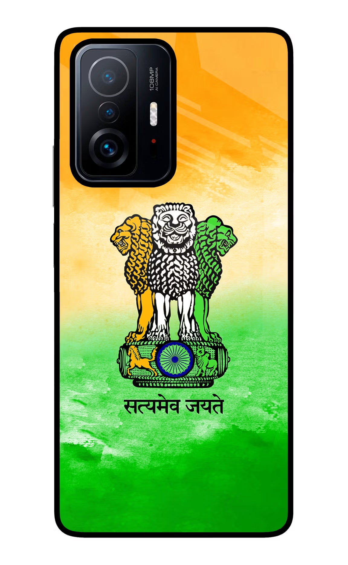 Satyamev Jayate Flag Mi 11T Pro 5G Back Cover - Satyamev Jayate Flag Mi 11T Pro 5G Glass Case Back Cover by Casekaro Satyamev Jayate Flag Mi 11T Pro 5G Glass Case Back Cover by Casekaro