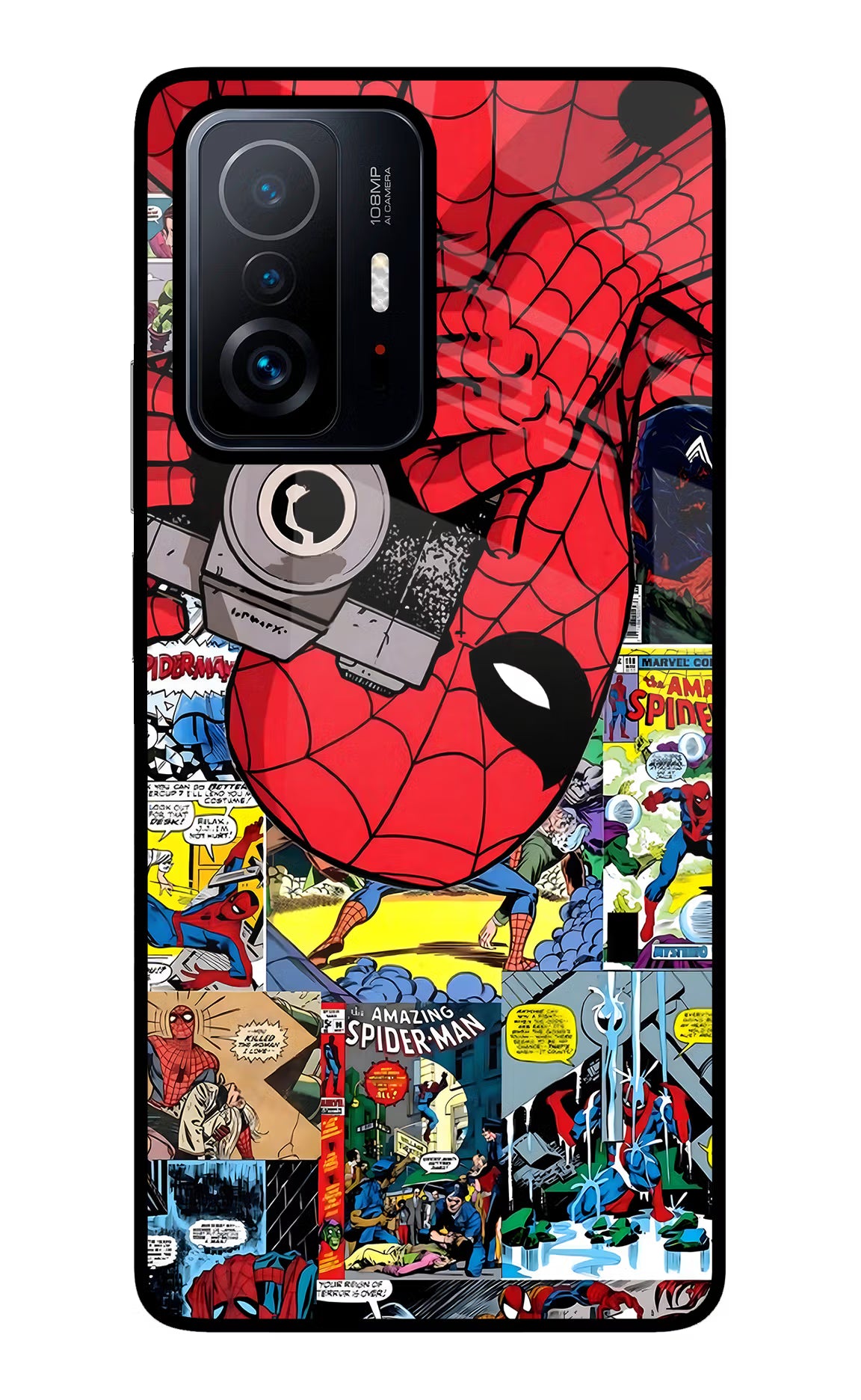 Spider Man Mi 11T Pro 5G Back Cover - Spider Man Mi 11T Pro 5G Glass Case Back Cover by Casekaro Spider Man Mi 11T Pro 5G Glass Case Back Cover by Casekaro