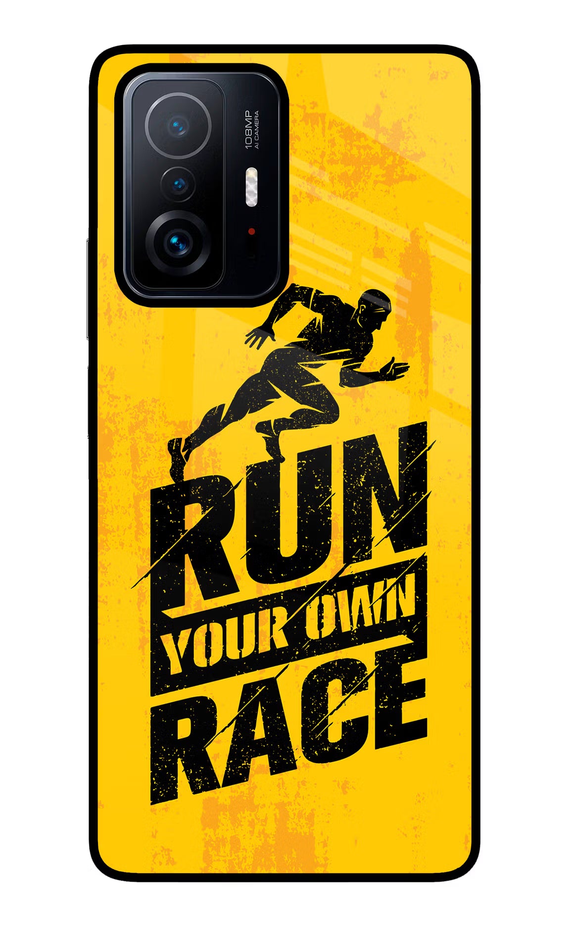Run Your Own Race Mi 11T Pro 5G Back Cover - Run Your Own Race Mi 11T Pro 5G Glass Case Back Cover by Casekaro Run Your Own Race Mi 11T Pro 5G Glass Case Back Cover by Casekaro