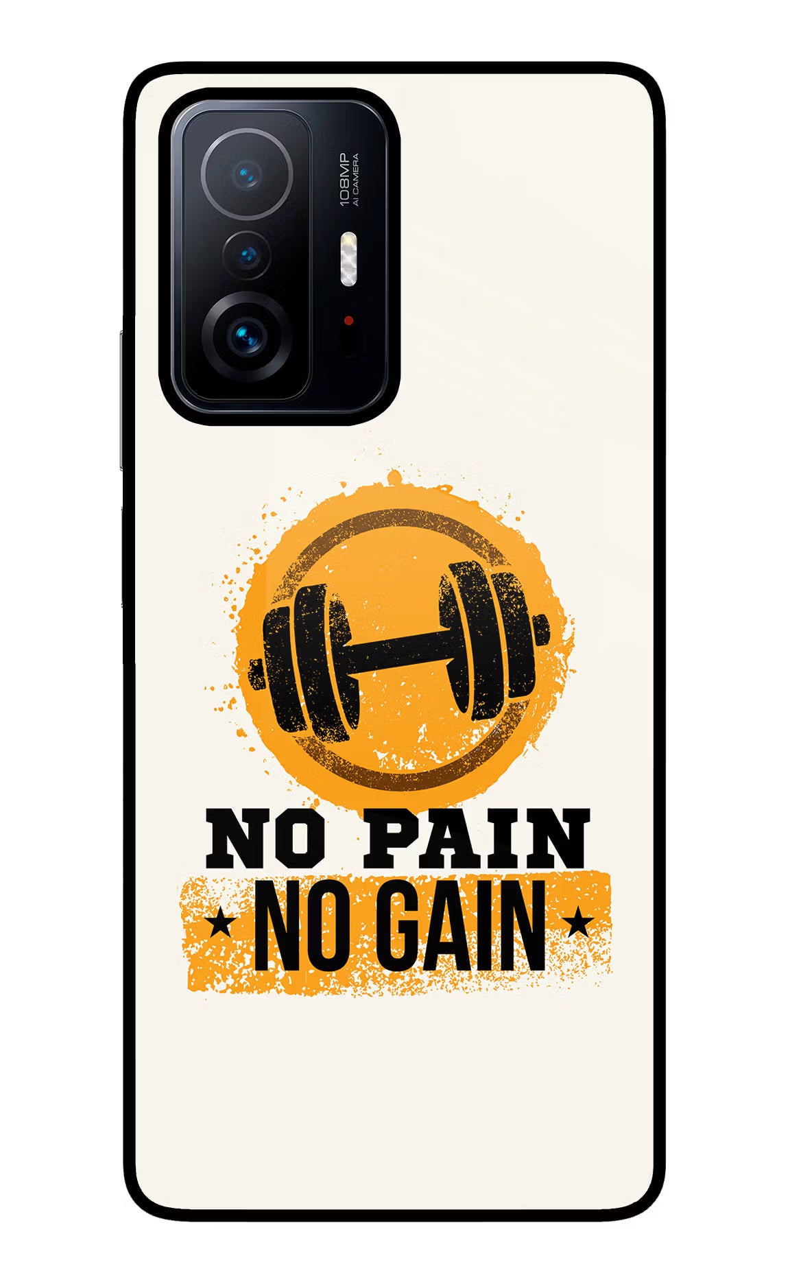 No Pain No Gain Mi 11T Pro 5G Back Cover - No Pain No Gain Mi 11T Pro 5G Glass Case Back Cover by Casekaro No Pain No Gain Mi 11T Pro 5G Glass Case Back Cover by Casekaro