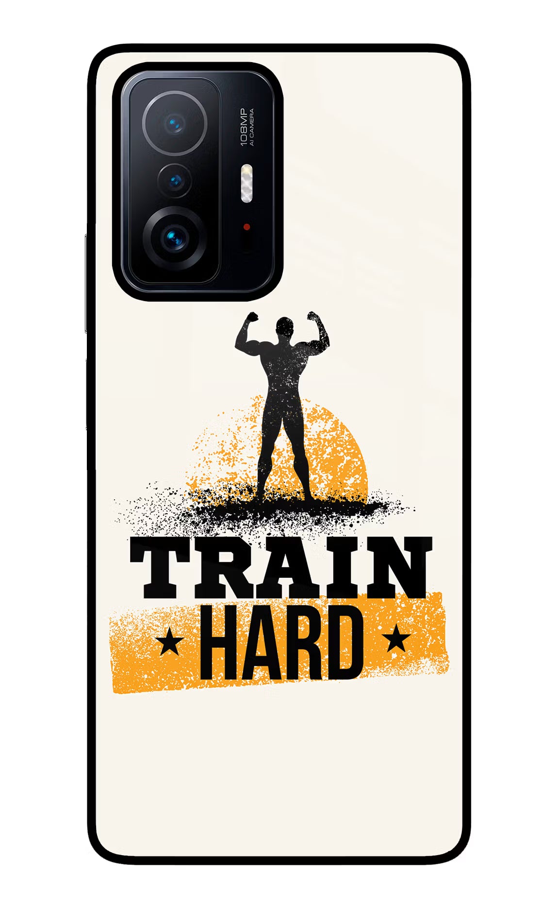 Train Hard Mi 11T Pro 5G Back Cover - Train Hard Mi 11T Pro 5G Glass Case Back Cover by Casekaro Train Hard Mi 11T Pro 5G Glass Case Back Cover by Casekaro