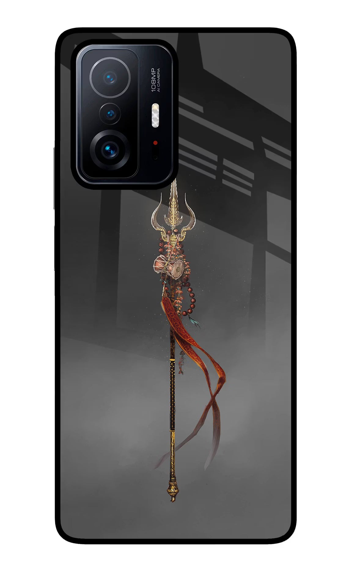 Shiv Trishul Mi 11T Pro 5G Back Cover - Shiv Trishul Mi 11T Pro 5G Glass Case Back Cover by Casekaro Shiv Trishul Mi 11T Pro 5G Glass Case Back Cover by Casekaro