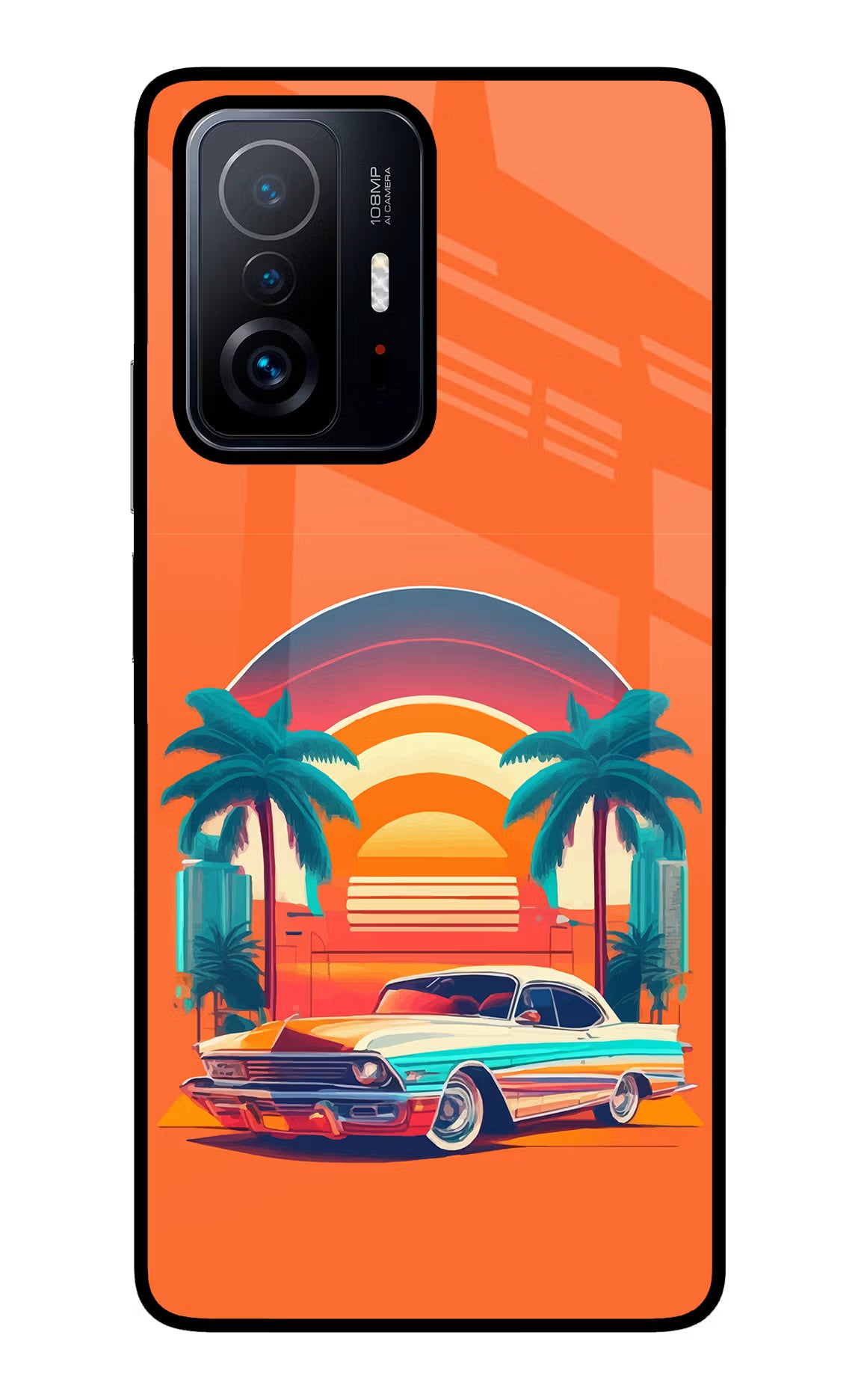 Palm Drive 80s Mi 11T Pro 5G Glass Case - Palm Drive 80s Mi 11T Pro 5G Glass Case Palm Drive 80s Mi 11T Pro 5G Glass Case