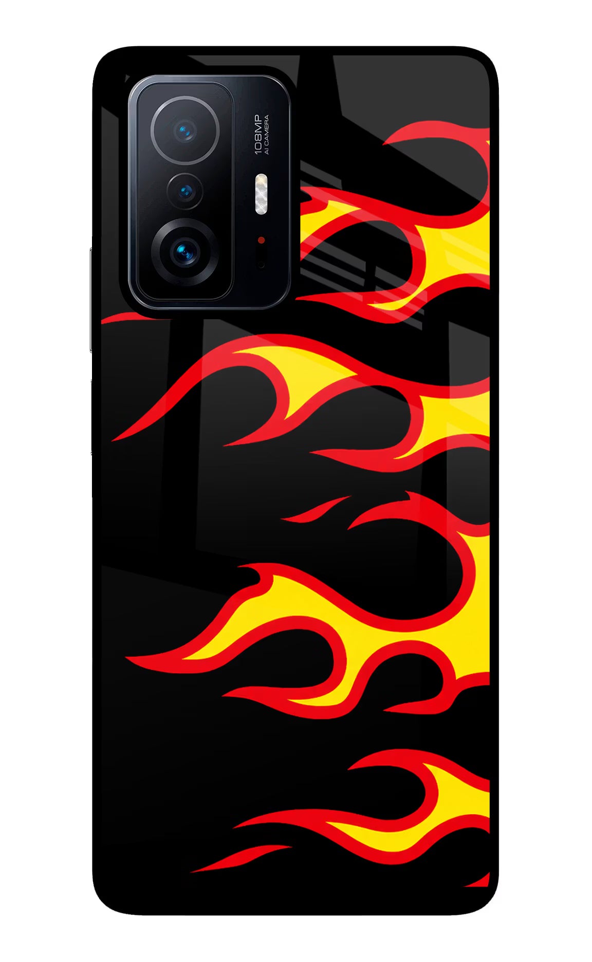 Side Sweep Flames Mi 11T Pro 5G Glass Case - Side Sweep Flames Mi 11T Pro 5G Glass Case Side Sweep Flames Mi 11T Pro 5G Glass Case
