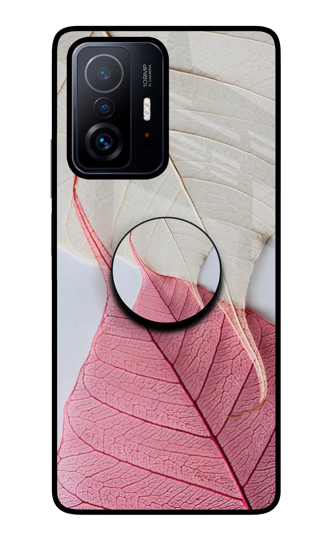 White Pink Leaf Mi 11T Pro 5G Pop Case - White Pink Leaf Mi 11T Pro 5G Pop Case by Casekaro White Pink Leaf Mi 11T Pro 5G Pop Case by Casekaro