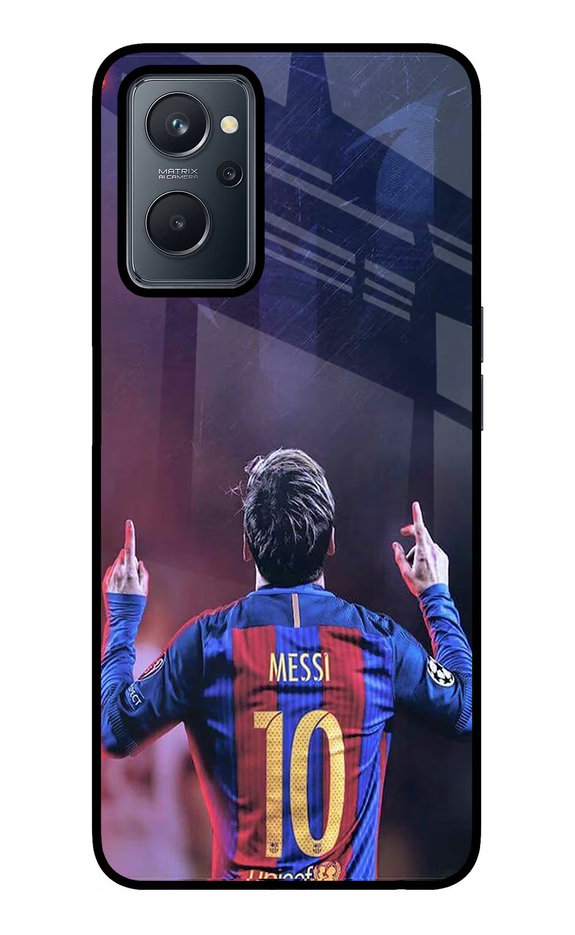 Messi Realme 9i 4G Back Cover - Messi Realme 9i 4G Glass Case Back Cover by Casekaro Messi Realme 9i 4G Glass Case Back Cover by Casekaro