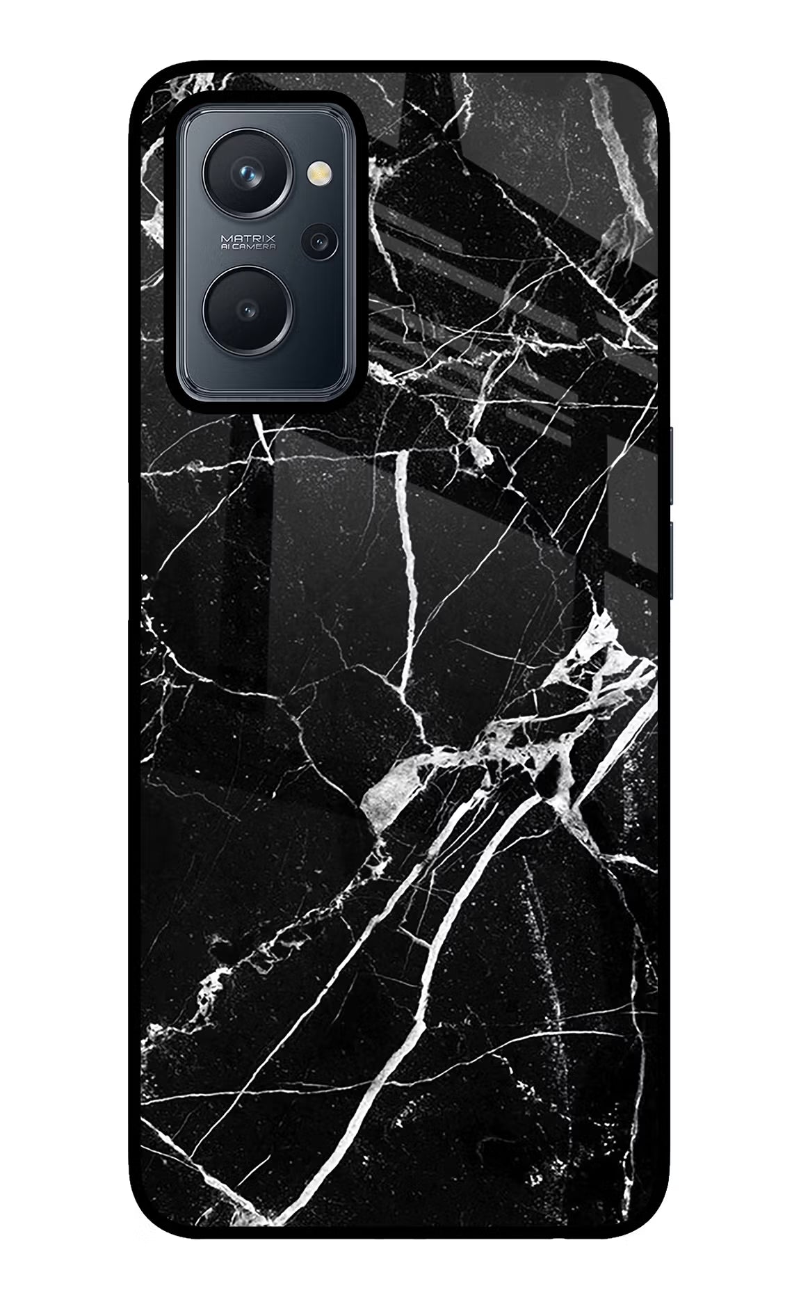 Black Marble Pattern Realme 9i 4G Glass Case - Black Marble Pattern Realme 9i 4G Glass Case Black Marble Pattern Realme 9i 4G Glass Case