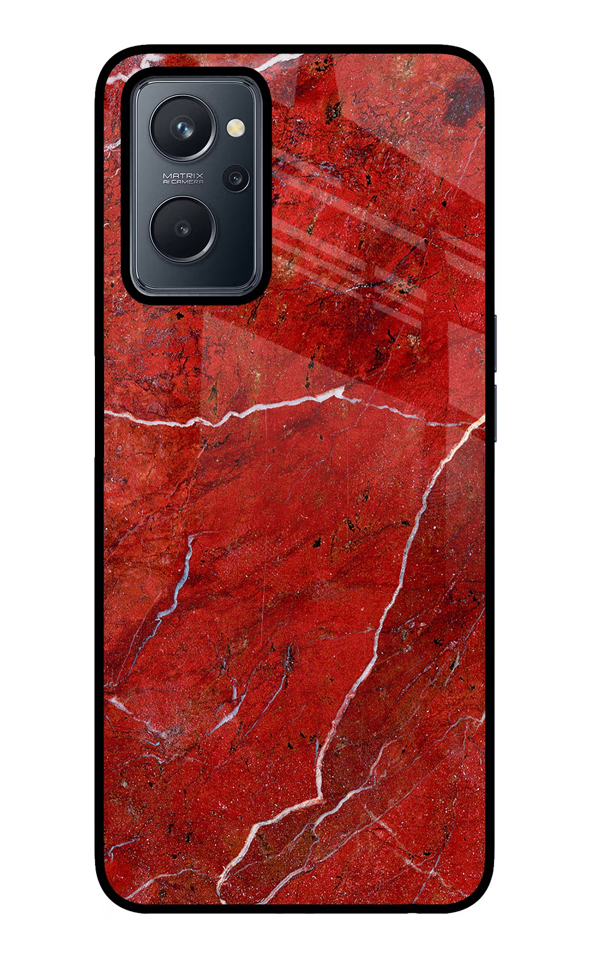 Red Marble Design Realme 9i 4G Back Cover - Red Marble Design Realme 9i 4G Glass Case Back Cover by Casekaro Red Marble Design Realme 9i 4G Glass Case Back Cover by Casekaro