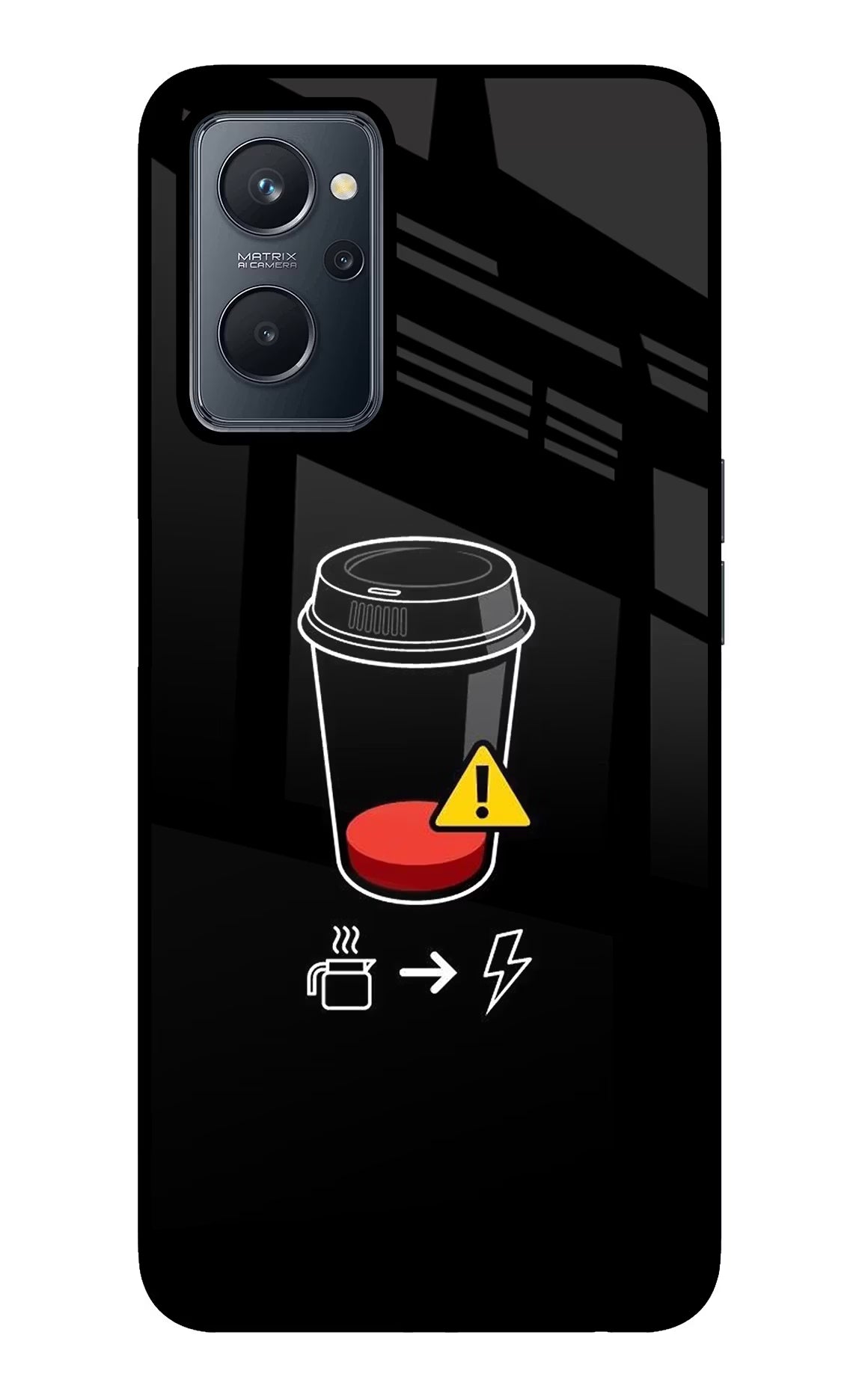 Coffee Realme 9i 4G Back Cover - Coffee Realme 9i 4G Glass Case Back Cover by Casekaro Coffee Realme 9i 4G Glass Case Back Cover by Casekaro