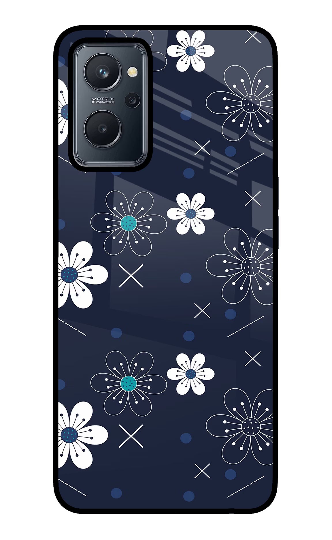 Flowers Realme 9i 4G Glass Case - Flowers Realme 9i 4G Glass Case Flowers Realme 9i 4G Glass Case