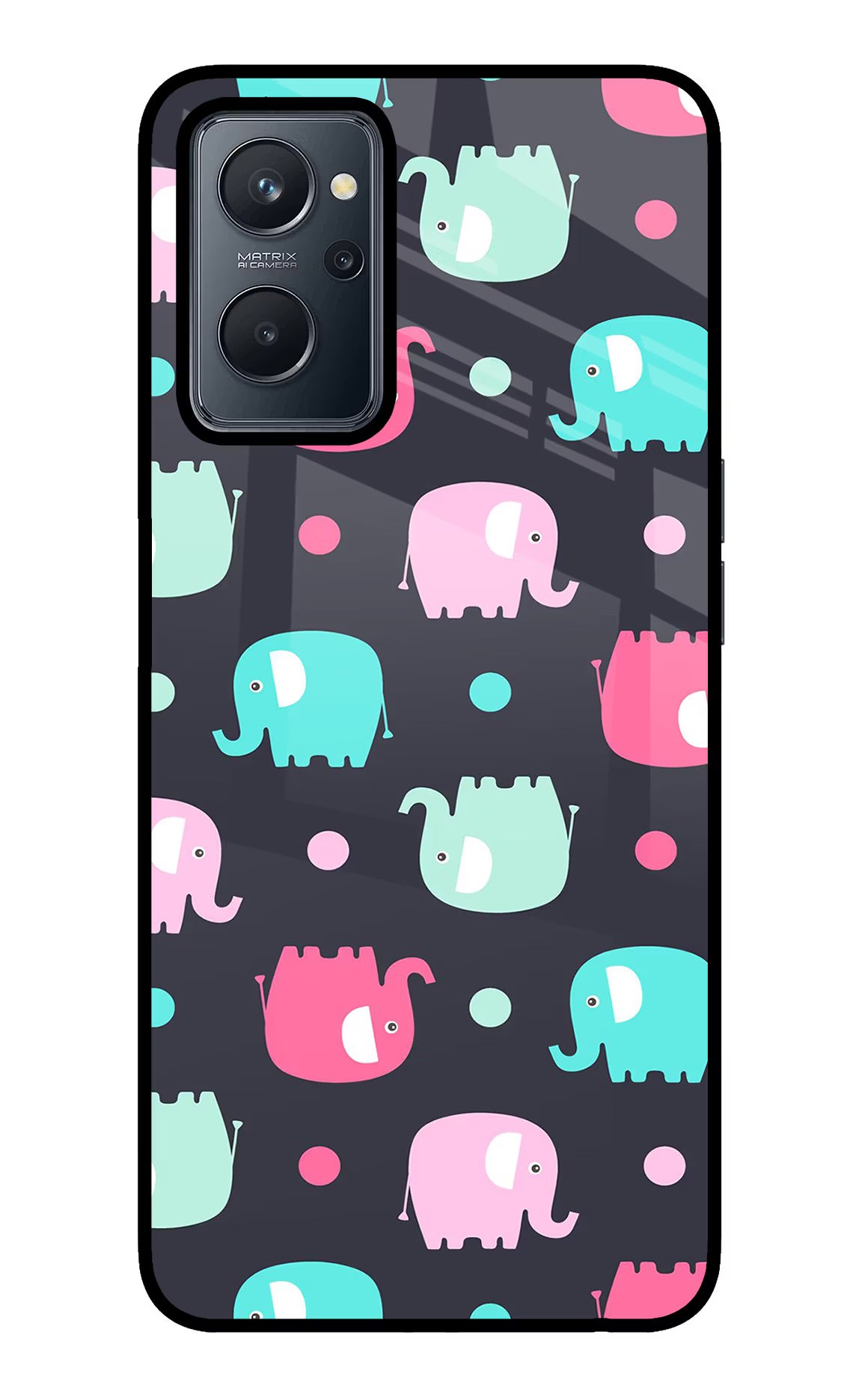 Elephants Realme 9i 4G Glass Case - Elephants Realme 9i 4G Glass Case Elephants Realme 9i 4G Glass Case