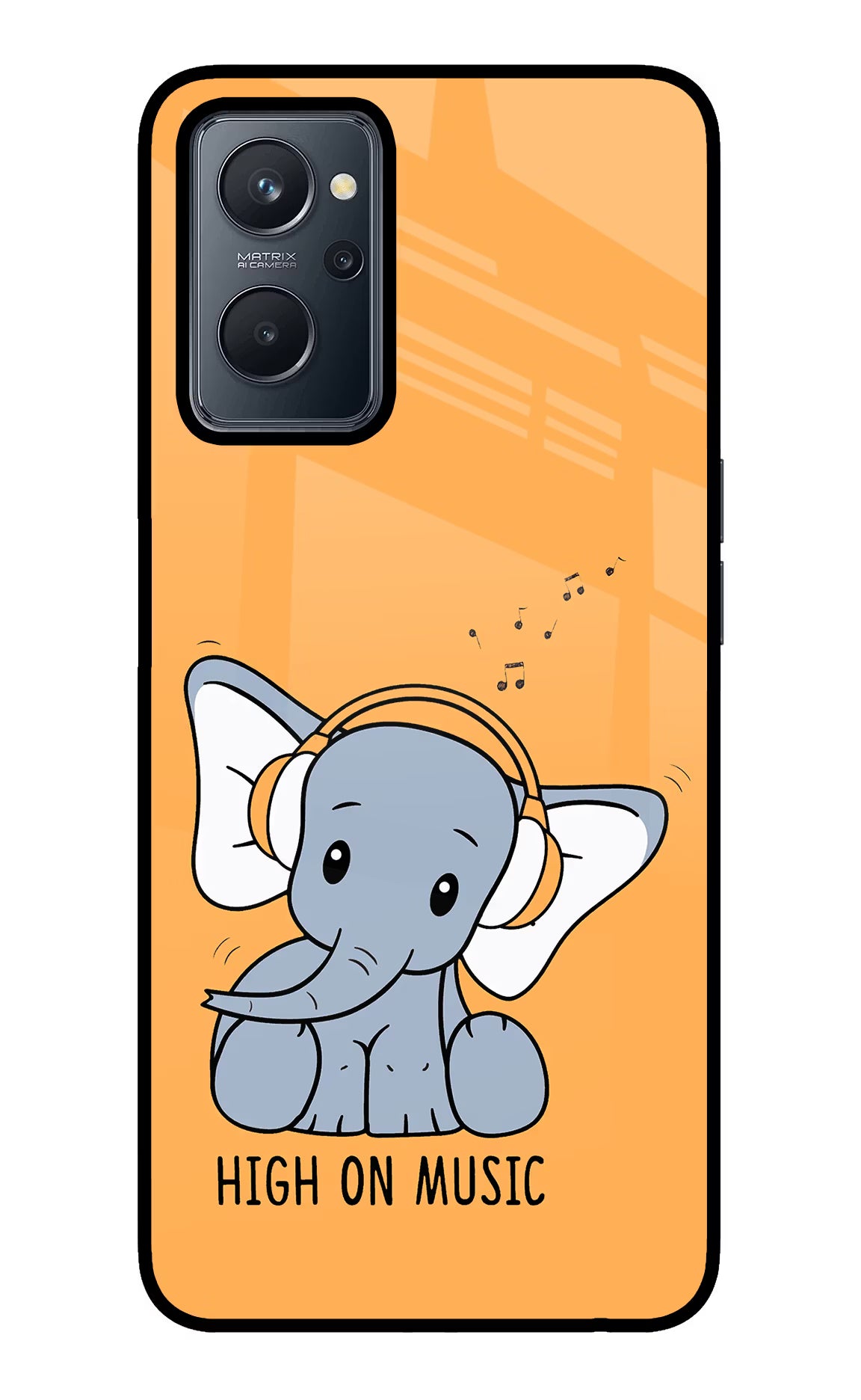 High On Music Realme 9i 4G Glass Case - High On Music Realme 9i 4G Glass Case High On Music Realme 9i 4G Glass Case