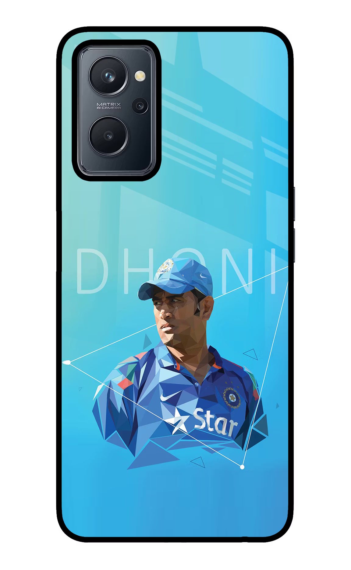 Dhoni Artwork Realme 9i 4G Back Cover - Dhoni Artwork Realme 9i 4G Glass Case Back Cover by Casekaro Dhoni Artwork Realme 9i 4G Glass Case Back Cover by Casekaro
