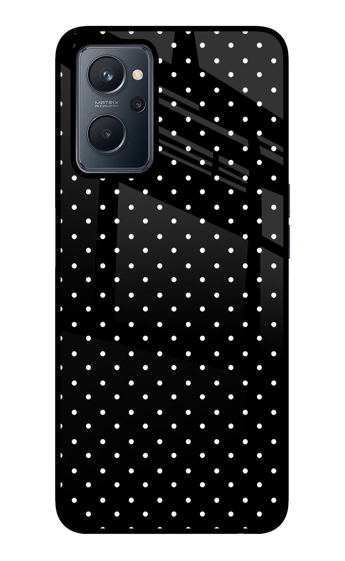 White Dots Realme 9i 4G Back Cover - White Dots Realme 9i 4G Glass Case Back Cover by Casekaro White Dots Realme 9i 4G Glass Case Back Cover by Casekaro