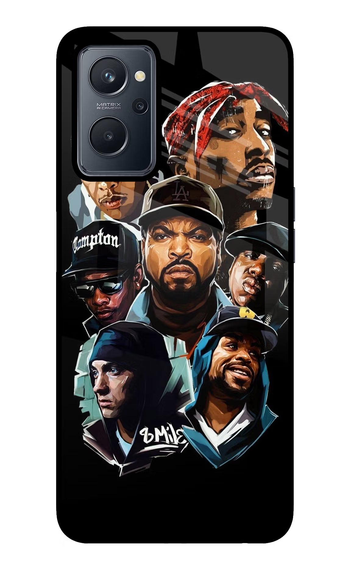 Rappers Realme 9i 4G Back Cover - Rappers Realme 9i 4G Glass Case Back Cover by Casekaro Rappers Realme 9i 4G Glass Case Back Cover by Casekaro
