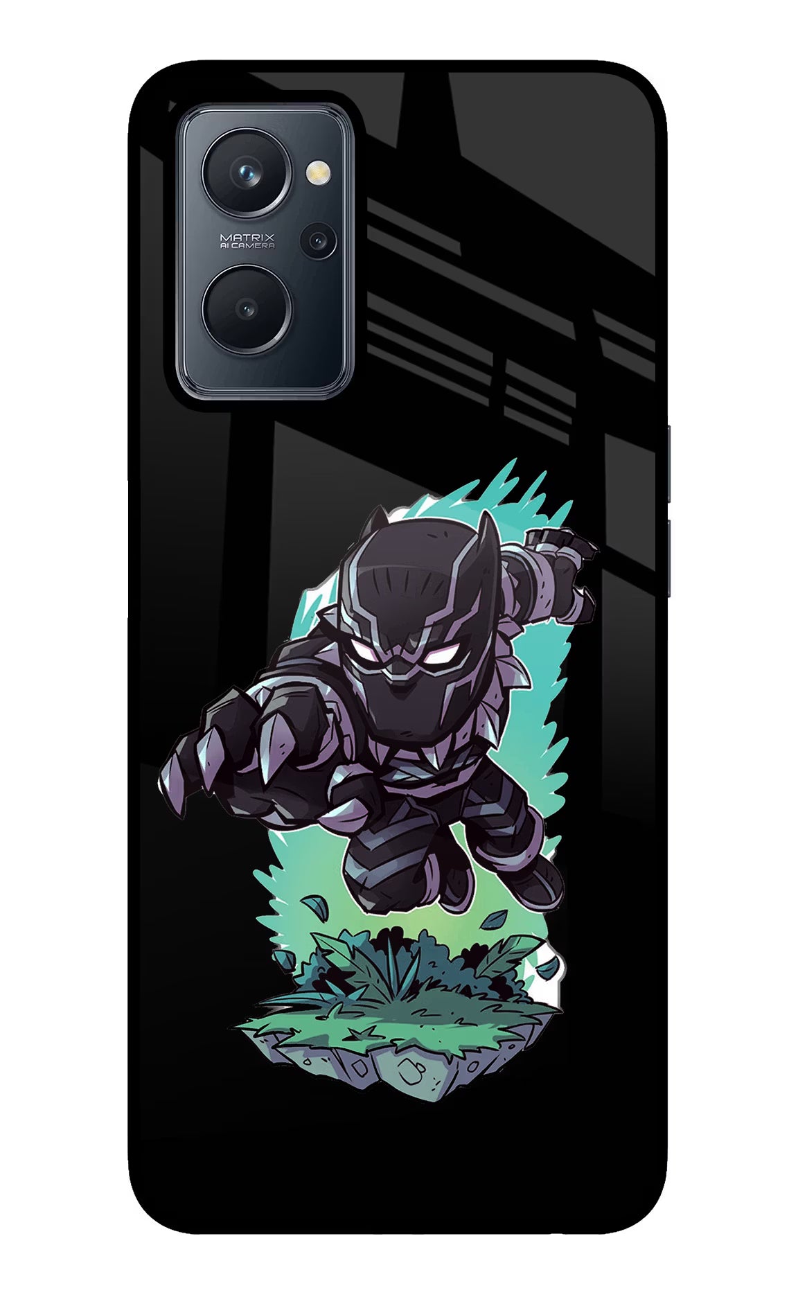 Black Panther Realme 9i 4G Back Cover - Black Panther Realme 9i 4G Glass Case Back Cover by Casekaro Black Panther Realme 9i 4G Glass Case Back Cover by Casekaro