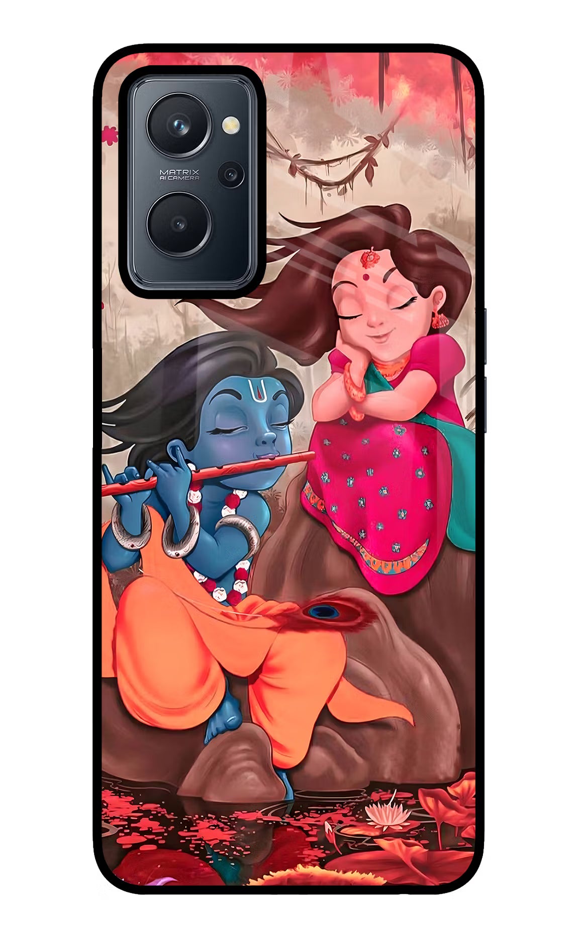 Radhe Krishna Realme 9i 4G Back Cover - Radhe Krishna Realme 9i 4G Glass Case Back Cover by Casekaro Radhe Krishna Realme 9i 4G Glass Case Back Cover by Casekaro