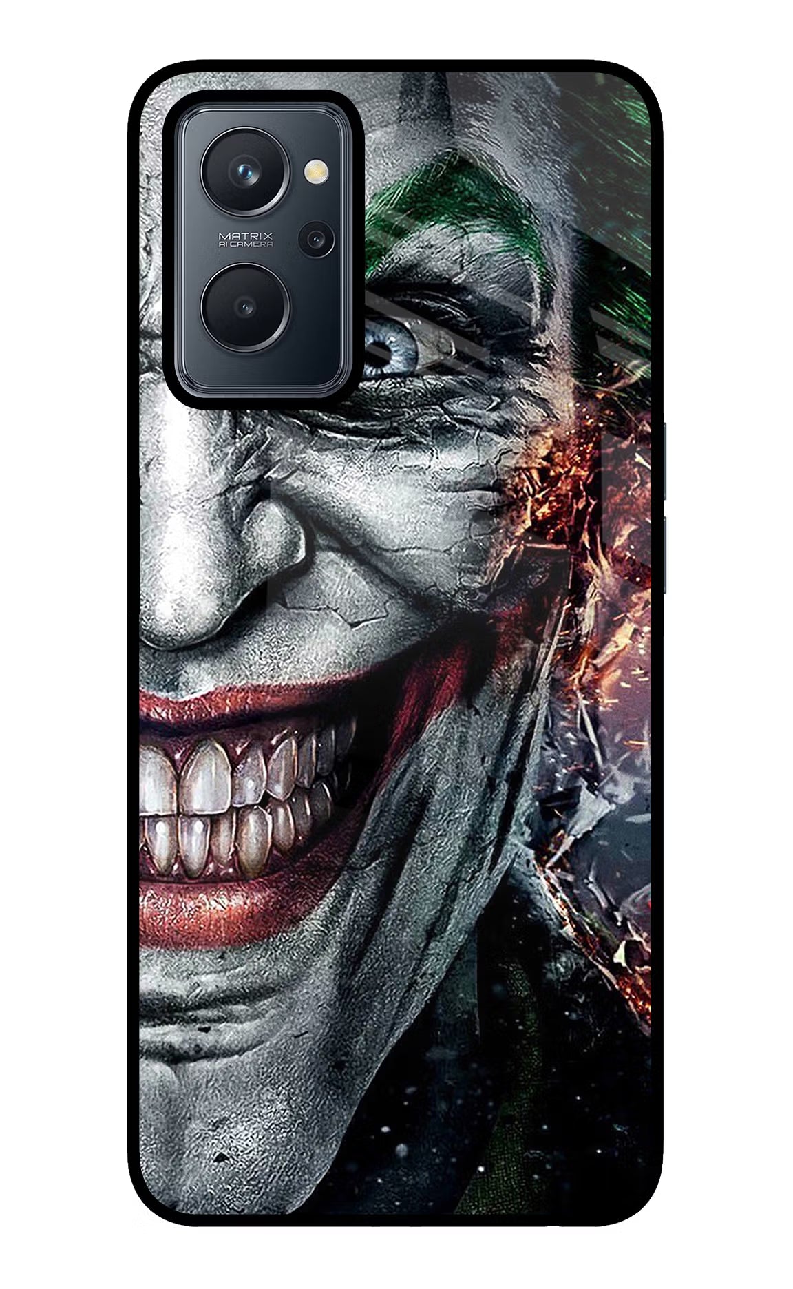 Joker Cam Realme 9i 4G Back Cover - Joker Cam Realme 9i 4G Glass Case Back Cover by Casekaro Joker Cam Realme 9i 4G Glass Case Back Cover by Casekaro