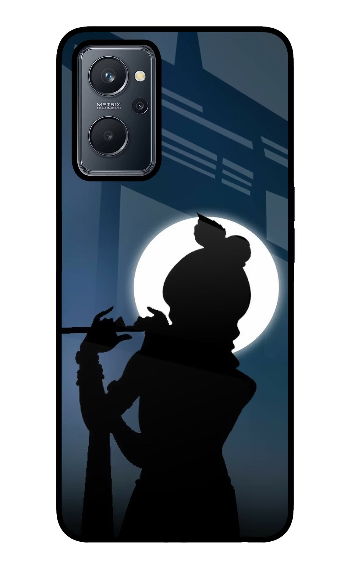 Shri Krishna Silhouette Realme 9i 4G Back Cover - Shri Krishna Silhouette Realme 9i 4G Glass Case Back Cover by Casekaro Shri Krishna Silhouette Realme 9i 4G Glass Case Back Cover by Casekaro