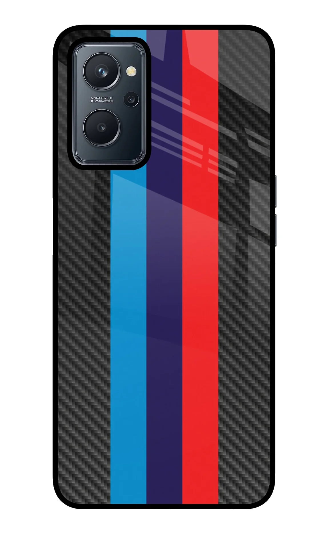 BMW Stripes Pattern Realme 9i 4G Glass Case - BMW Stripes Pattern Realme 9i 4G Glass Case BMW Stripes Pattern Realme 9i 4G Glass Case