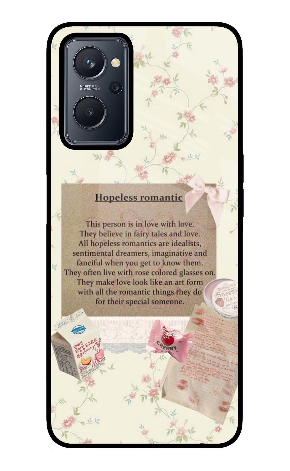 Hopeless Romantic Realme 9i 4G Glass Case - Hopeless Romantic Realme 9i 4G Glass Case Hopeless Romantic Realme 9i 4G Glass Case