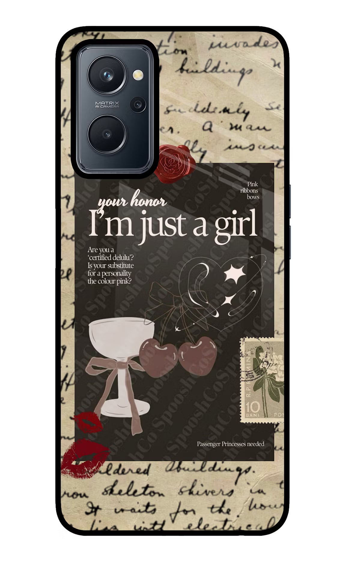 I am just a girl Realme 9i 4G Glass Case - I am just a girl Realme 9i 4G Glass Case I am just a girl Realme 9i 4G Glass Case