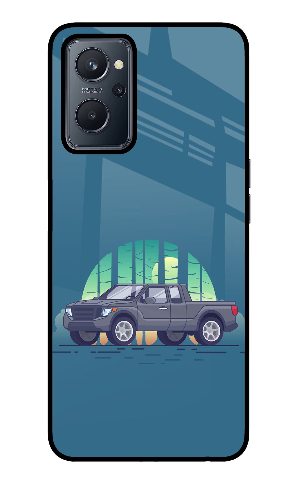 Retro Garage Vibe Realme 9i 4G Glass Case - Retro Garage Vibe Realme 9i 4G Glass Case Retro Garage Vibe Realme 9i 4G Glass Case
