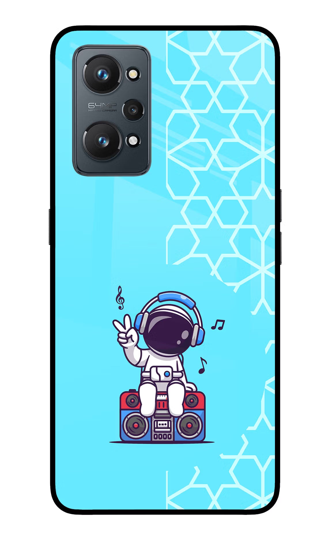 Cute Astronaut Chilling Realme GT 2 5G Glass Case Back Cover by Casekaro